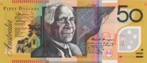 Billet 50 Dollar Australien AUD recto