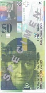Billet 50 Francs CHF Suisse