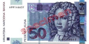 Billet 50 Kuna Croatie HRK recto