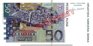 Billet 50 Kuna Croatie HRK versso