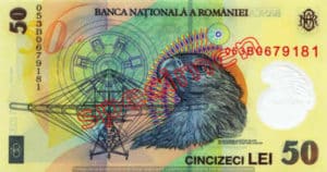 Billet 50 Lei Roumanie RON verso
