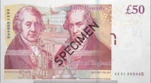 Billet 50 Livres Sterling Pounds GBP r