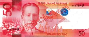 Billet 50 Peso Philippines PHP recto