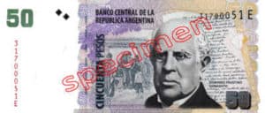 Billet 50 Pesos Argentine ARS Type I recto