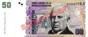 Billet 50 Pesos Argentine ARS Type II recto