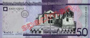 Billet 50 Pesos Republique Dominicaine DOP recto
