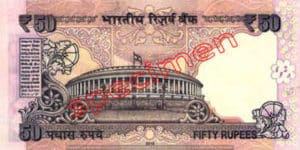 Billet 50 Roupie Inde INR