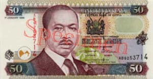 Billet 50 Shilling Kenya KES 1995 recto