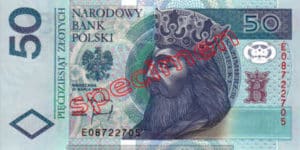 Billet 50 Zloty Pologne PLN Type I recto