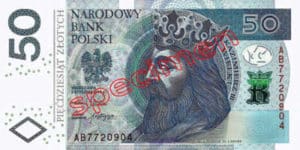 Billet 50 Zloty Pologne PLN Type II recto