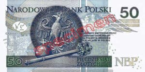Billet 50 Zloty Pologne PLN Type II verso