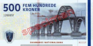 Billet 500 Couronnes Danemark DKK recto