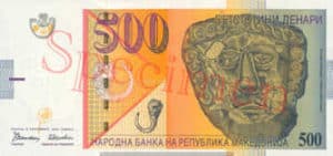 Billet 500 Denari Macedoine MKD 1996 recto