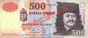 Billet 500 Forint Hongrie HUF 1998 recto