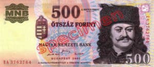 Billet 500 Forint Hongrie HUF 2001 recto