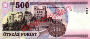 Billet 500 Forint Hongrie HUF 2001 verso