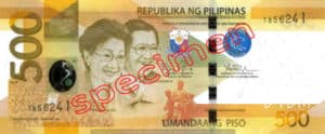 Billet 500 Peso Philippines PHP recto