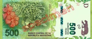 Billet 500 Pesos Argentine ARS recto