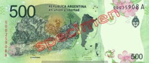 Billet 500 Pesos Argentine ARS verso