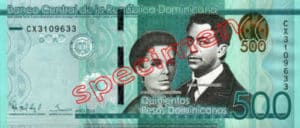 Billet 500 Pesos Republique Dominicaine DOP recto