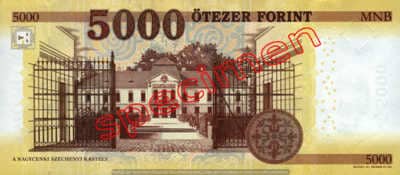 Billet 5000 Forint Hongrie HUF 2016 verso