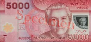 Billet 5000 Peso Chili CLP recto