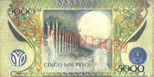 Billet 5000 Pesos Colombie COP 1995 verso