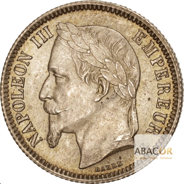 1 Franc Argent Napoléon III Tête Laurée
