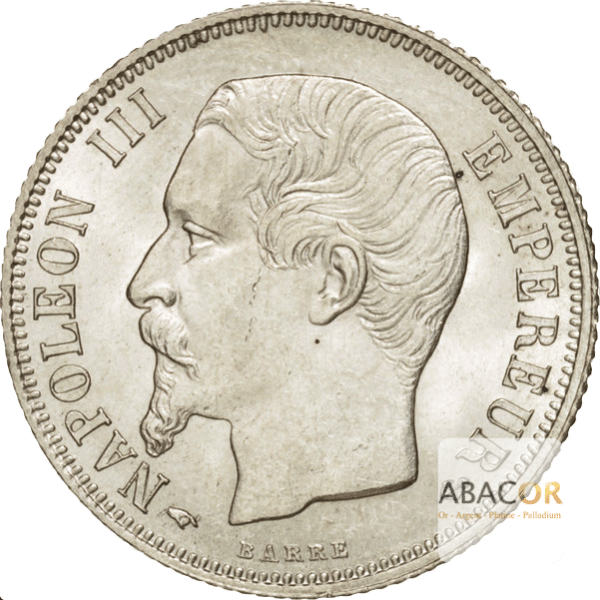 1 Franc Argent Napoléon III Tête Nue