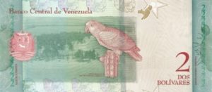 Billet 2 Bolivar Venezuelien VES 2018 v