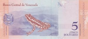 Billet 5 Bolivar Venezuelien VES 2018 v