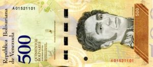 Billet 500 Bolivar Venezuelien VES 2018 r
