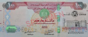 Billet 100 Dirhams Emirats Arabes Unis Commemoratif 2018 AED recto