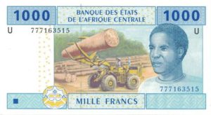 Billet 1000 Francs CFA Afrique Centrale XAF recto