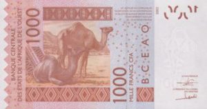 Billet 1000 Francs CFA Afrique Ouest XOF 2018 verso