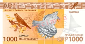 Billet 1000 Francs Pacifiques Polynésie Française XPF 2014 verso