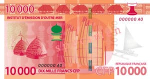 Billet 10000 Francs Pacifiques Polynésie Française XPF 2014 verso