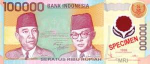 Billet 100000 Roupie Indonesie IDR 1993-1998