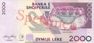 Billet 2000 Leke Albanie ALL verso