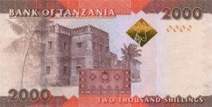 Billet 2000 Shillings Tanzanie TZS verso