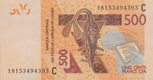 Billet 500 Francs CFA Afrique Ouest XOF 2018 recto