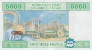 Billet 5000 Francs CFA Afrique Centrale XAF verso
