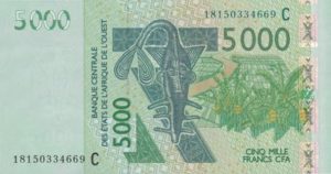 Billet 5000 Francs CFA Afrique Ouest XOF 2018 recto