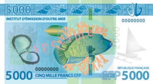 Billet 5000 Francs Pacifiques Polynésie Française XPF 2014 verso