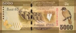 Billet 5000 Roupies Srilankaise Sri Lanka LKR 2010 recto