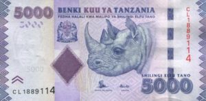 Billet 5000 Shillings Tanzanie TZS recto