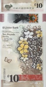 billet 10 livres irlande du nord uslter bank 2019 recto