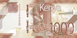 Billet 1000 Shillings Kenya KES 2019 recto