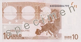 Billet 10 Euros verso