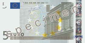 Billet 5 Euros recto